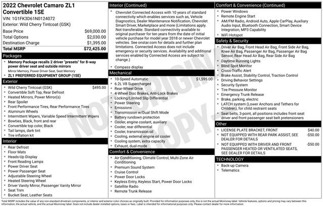 Used 2022 Chevrolet Camaro ZL1 image 36