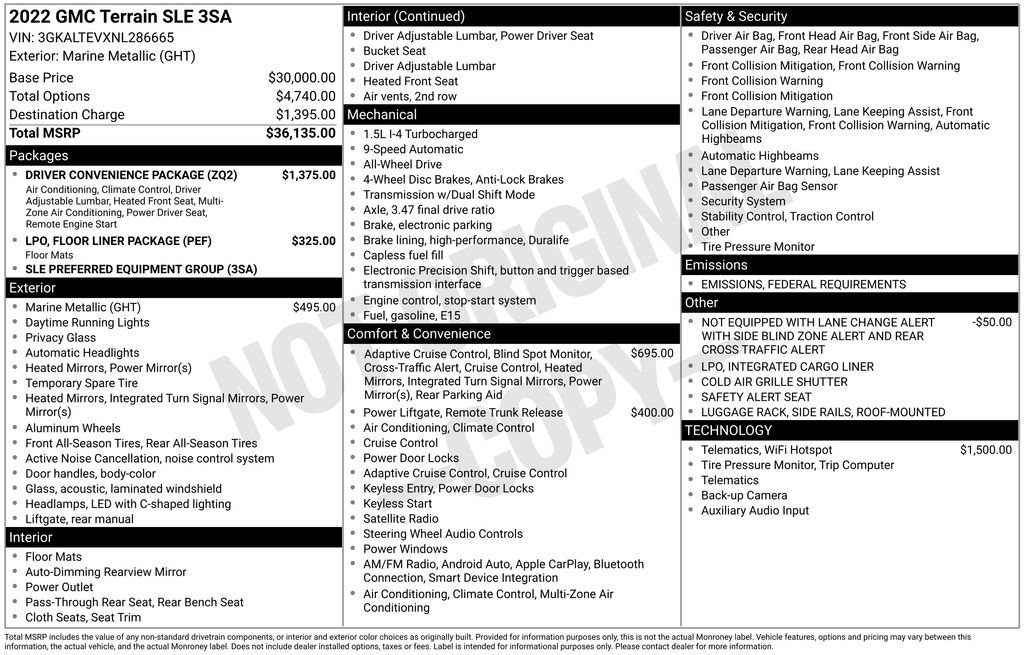 Used 2022 GMC Terrain SLE w/ Driver Convenience Package image 2