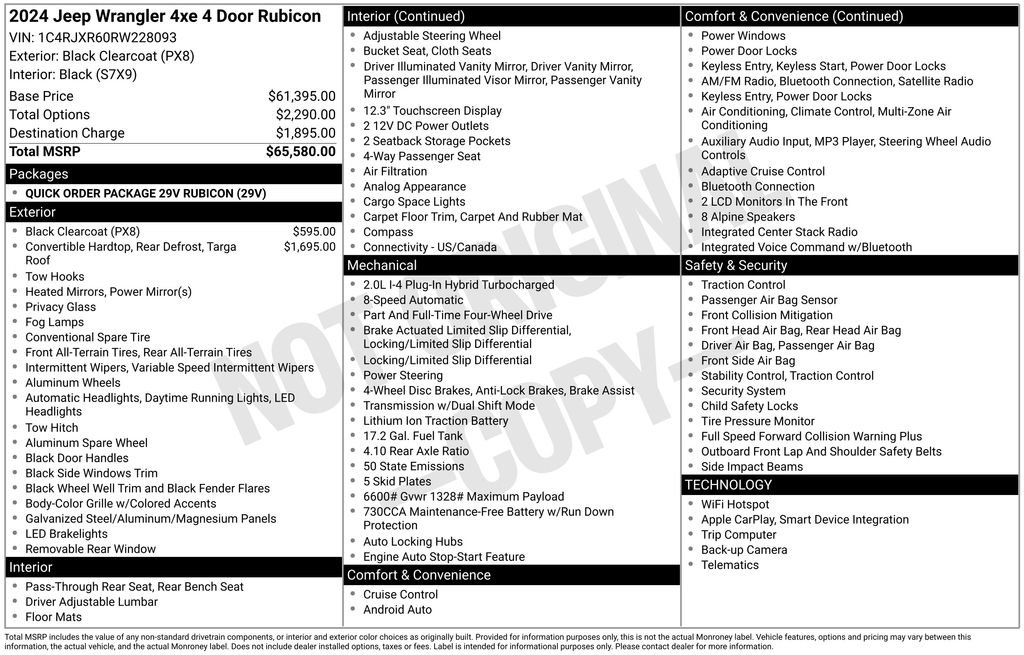 Used 2024 Jeep Wrangler Unlimited Rubicon 4xe AWD/4WD image 36