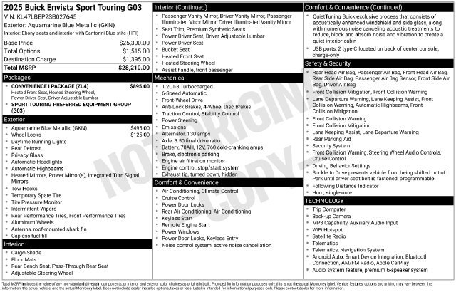 Used 2025 Buick Envista Sport Touring w/ Convenience I Package FWD image 6