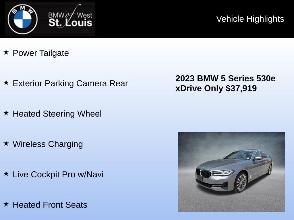 Used 2023 BMW 530e xDrive w/ Premium Package AWD/4WD image 16