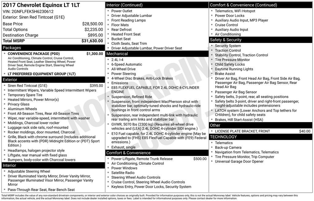 Used 2017 Chevrolet Equinox LT w/ Convenience Package AWD/4WD image 5