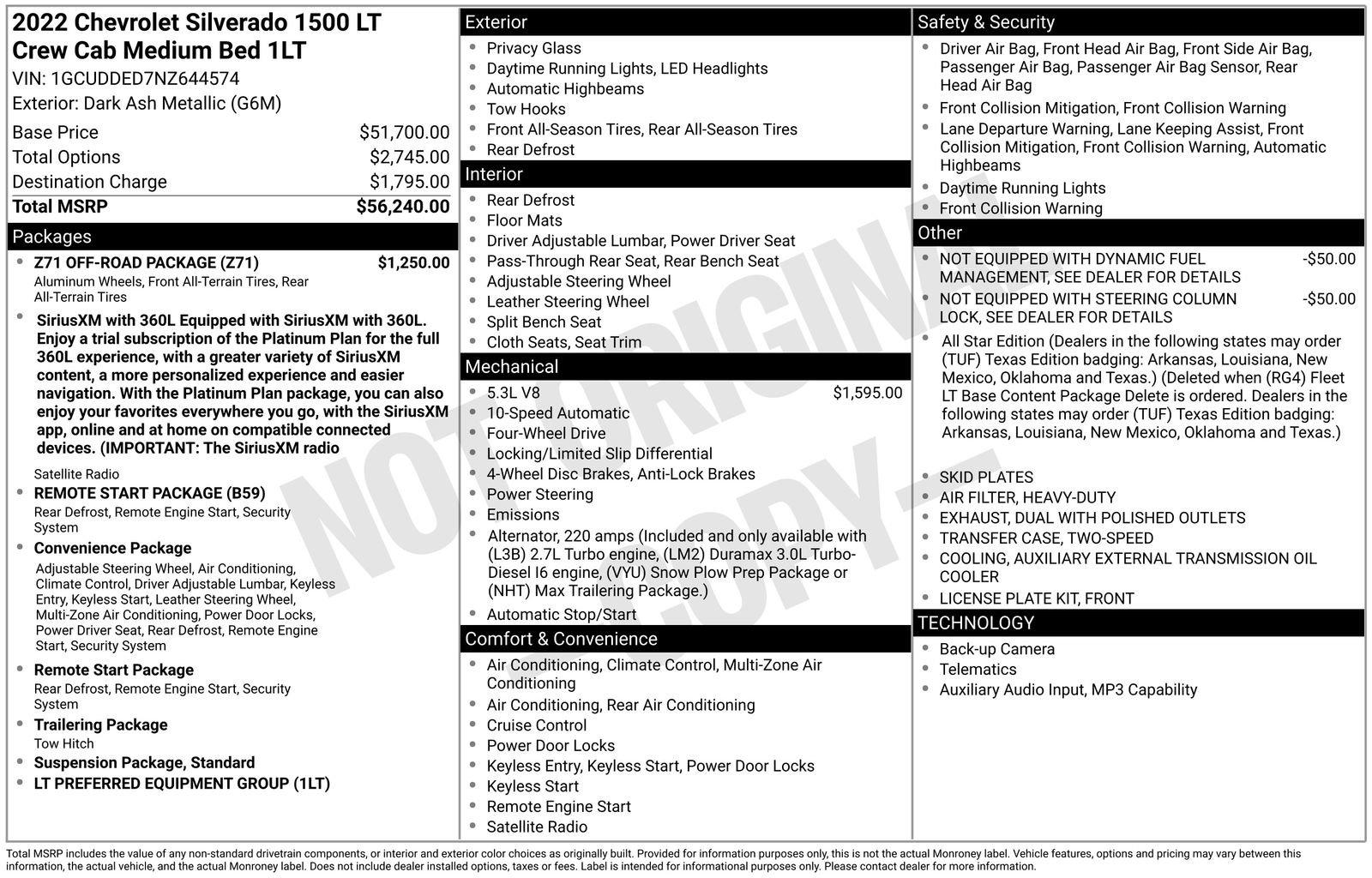 Used 2022 Chevrolet Silverado 1500 LT w/ Z71 Off-Road Package AWD/4WD image 37