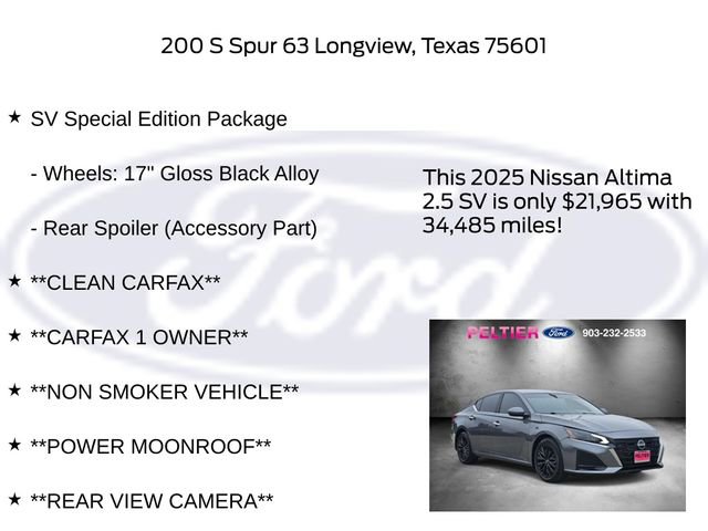 Used 2025 Nissan Altima 2.5 SV w/ SV Special Edition Package FWD image 10