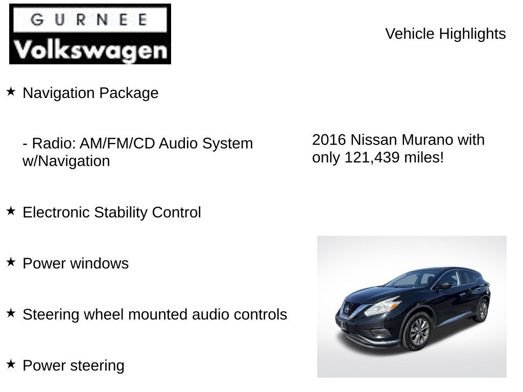 Used 2016 Nissan Murano S w/ Navigation Package AWD/4WD image 7