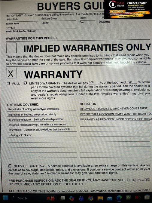 Used 2019 Mitsubishi Eclipse Cross SE image 9