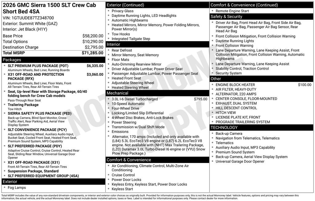 New 2026 GMC Sierra 1500 SLT w/ SLT Premium Plus Package AWD/4WD image 10