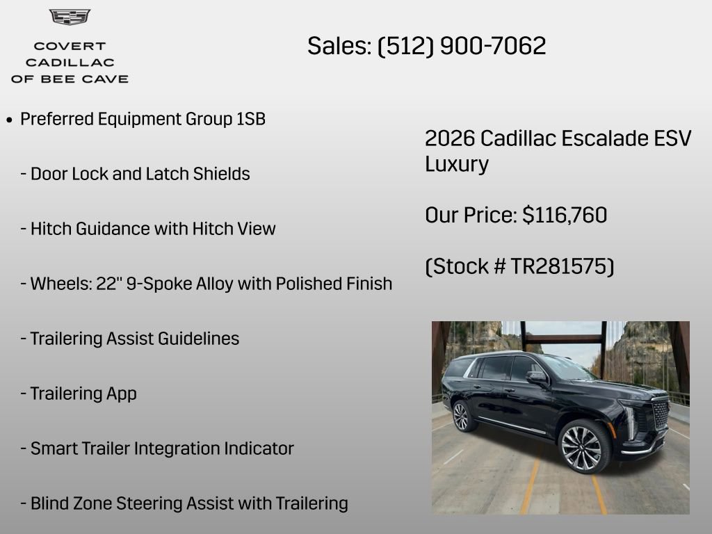 New 2026 Cadillac Escalade ESV Luxury AWD/4WD image 12