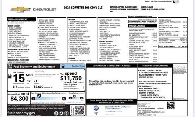Used 2024 Chevrolet Corvette Z06 w/ Stealth Interior Trim Package image 20