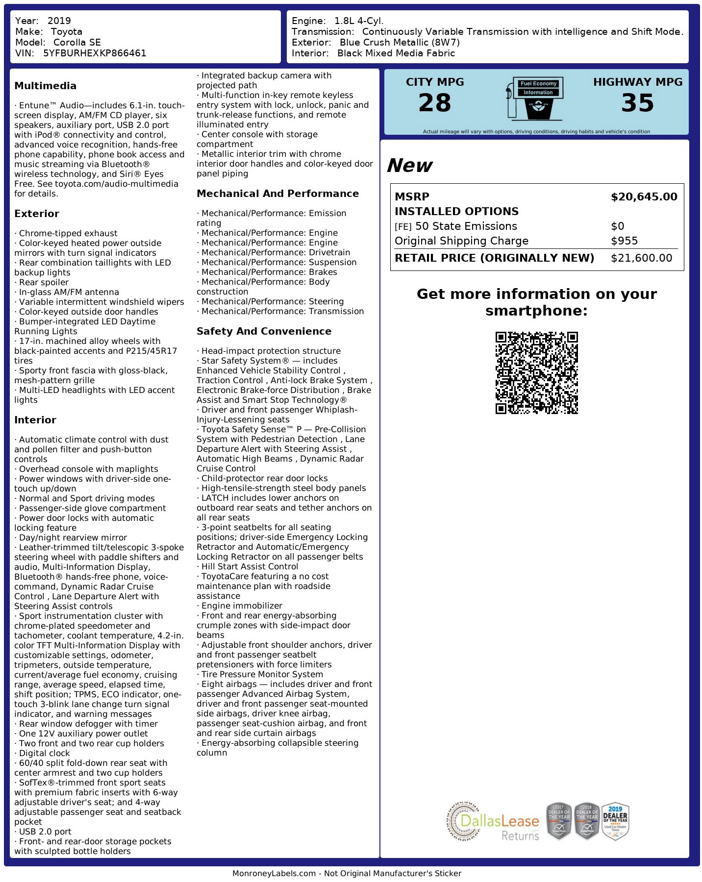 Used 2019 Toyota Corolla SE image 3