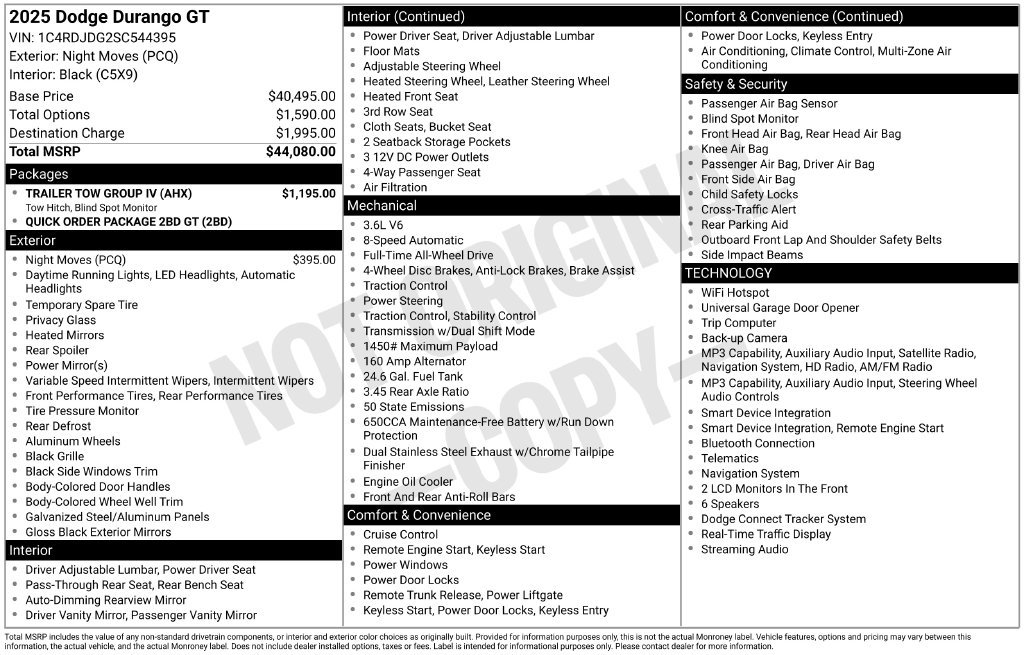 Used 2025 Dodge Durango GT w/ Trailer Tow Group IV AWD/4WD image 39