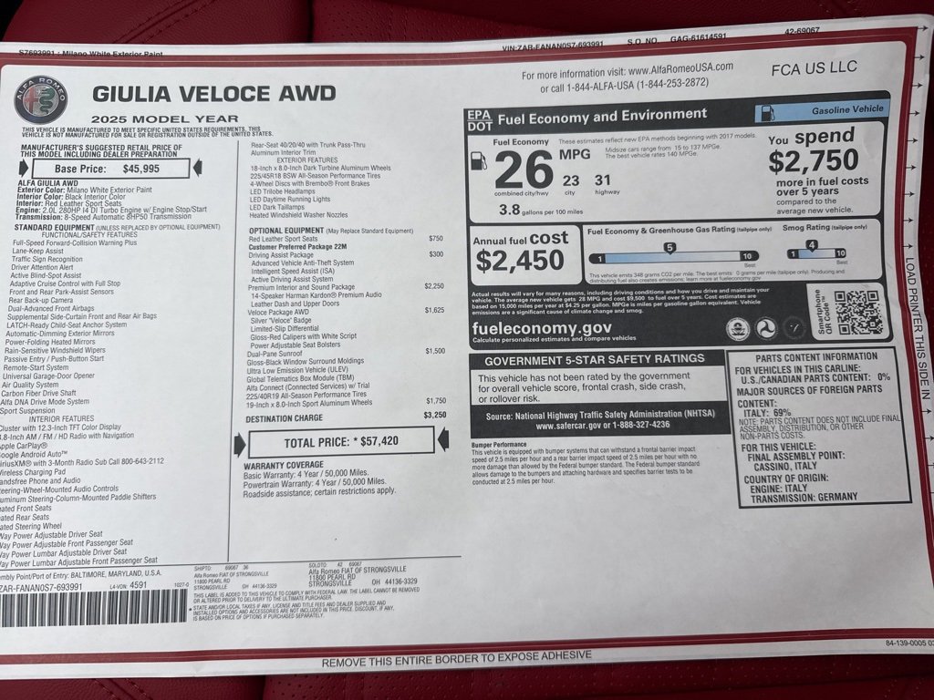 New 2025 Alfa Romeo Giulia AWD image 25