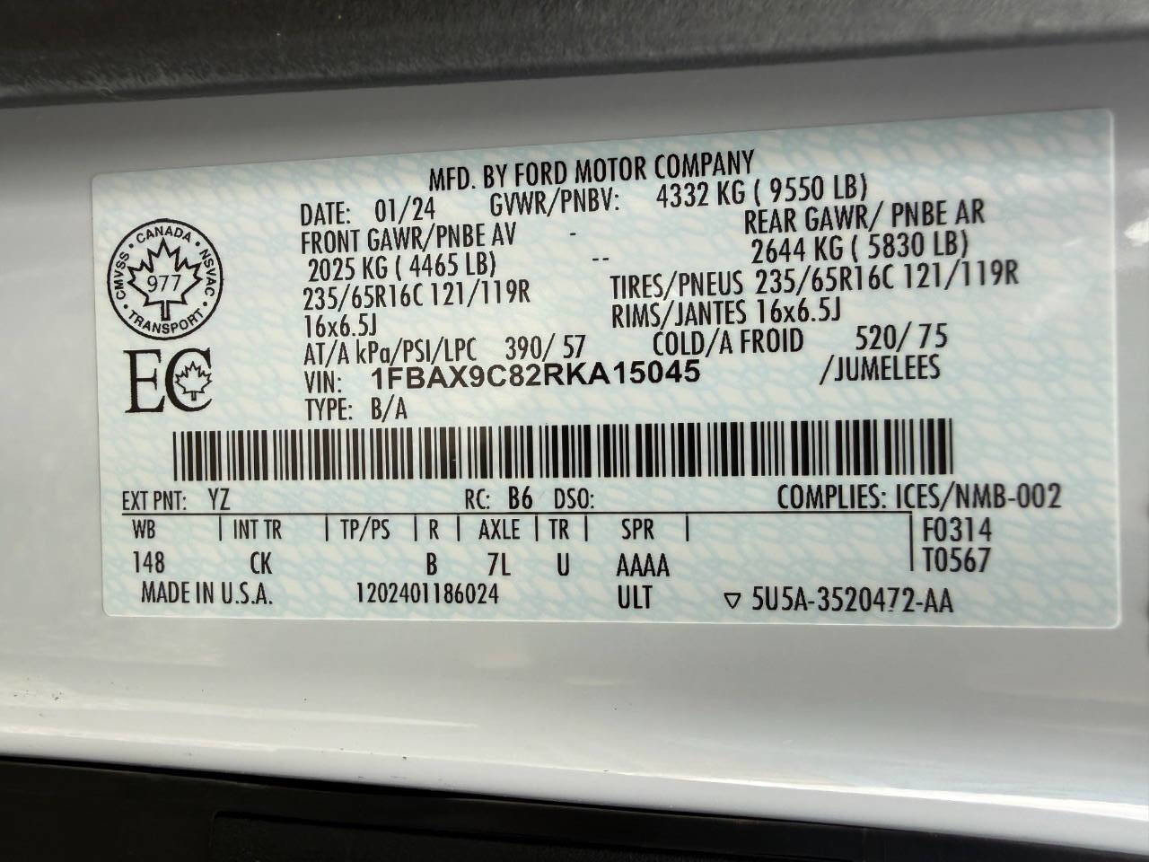 Used 2024 Ford Transit 350 XLT AWD/4WD image 43