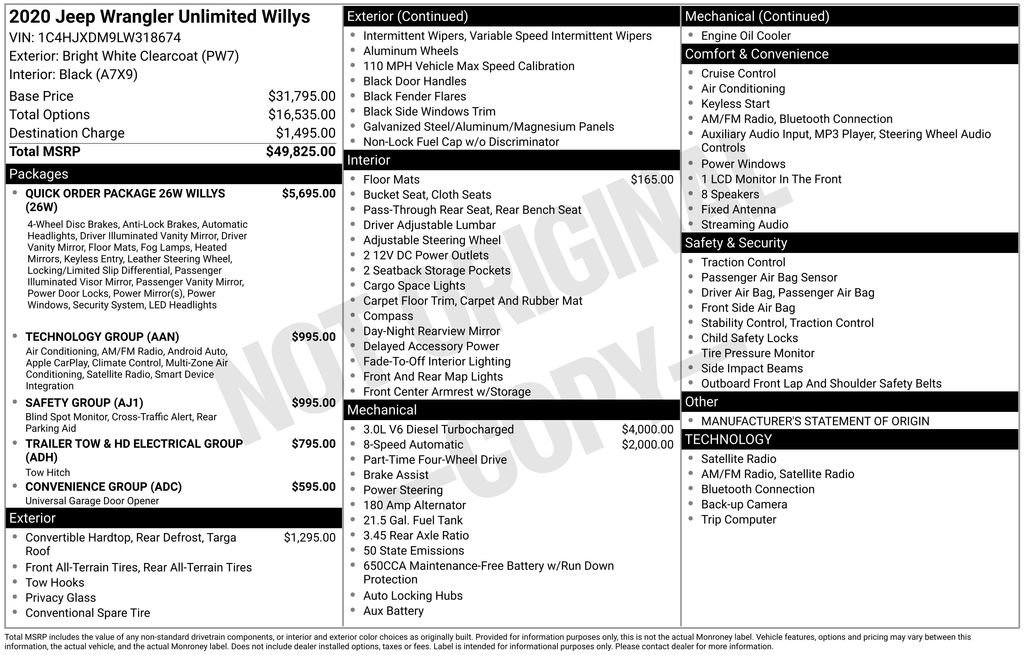 Used 2020 Jeep Wrangler Unlimited Willys image 41
