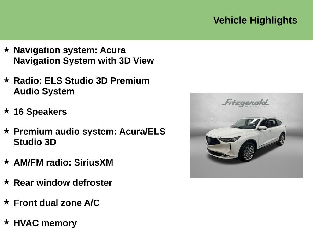 Used 2022 Acura MDX w/ Advance Package AWD/4WD image 9