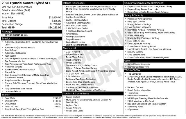 Certified 2026 Hyundai Sonata SEL FWD image 11