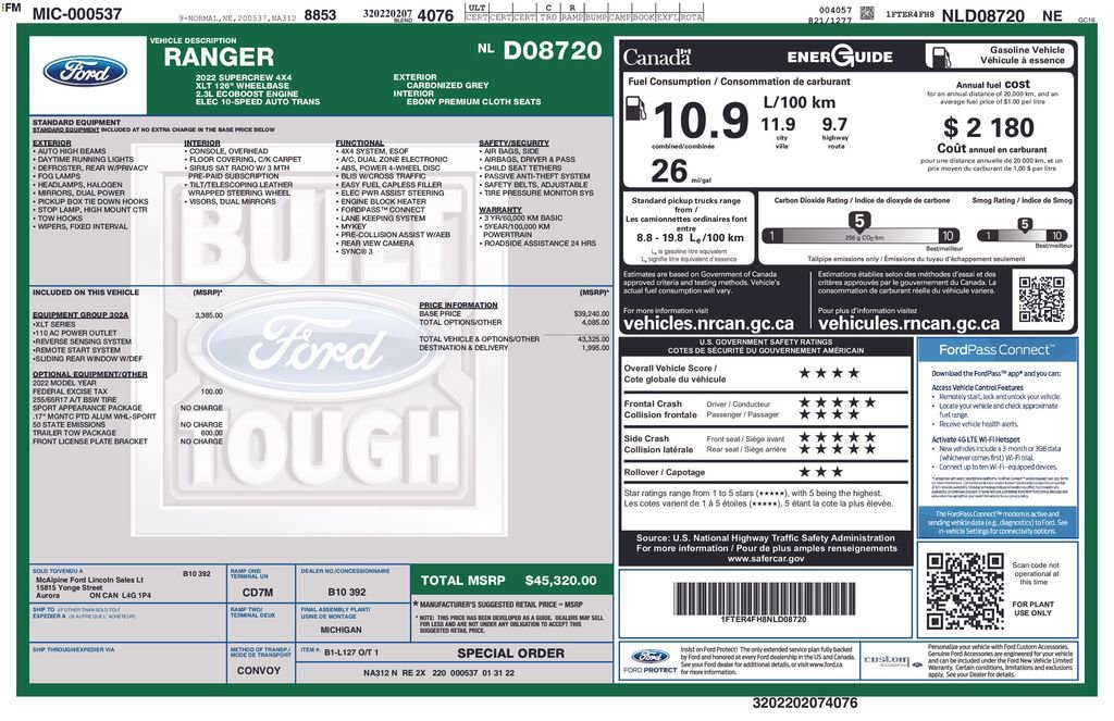 Used 2022 Ford Ranger XLT w/ Equipment Group 302A High AWD/4WD image 10