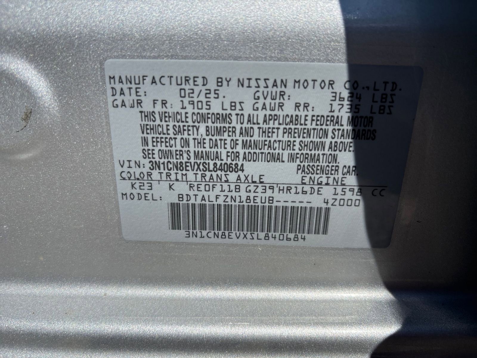 Used 2025 Nissan Versa SV image 27