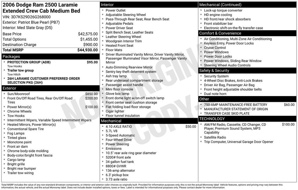 Used 2006 Dodge Ram 2500 Truck Laramie w/ Protection Group AWD/4WD image 12