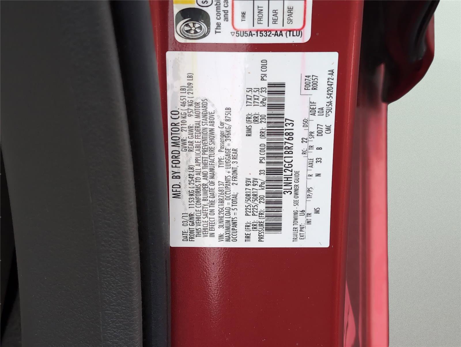 Used 2011 Lincoln MKZ w/ 101A Rapid Spec Order Code image 12