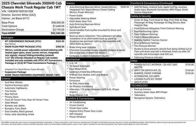 New 2025 Chevrolet Silverado 3500 W/T w/ WT Convenience Package AWD/4WD image 5