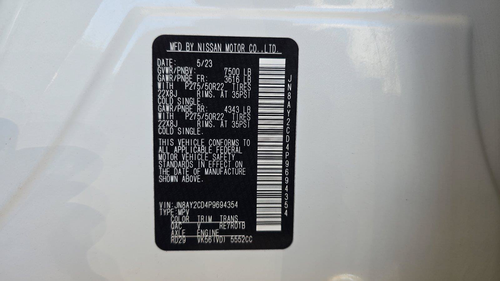 Used 2023 Nissan Armada Platinum w/ Cargo Package AWD/4WD image 31
