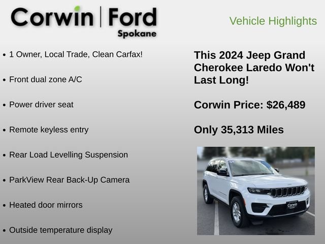 Used 2024 Jeep Grand Cherokee Laredo w/ Trailer Tow Package AWD/4WD image 6