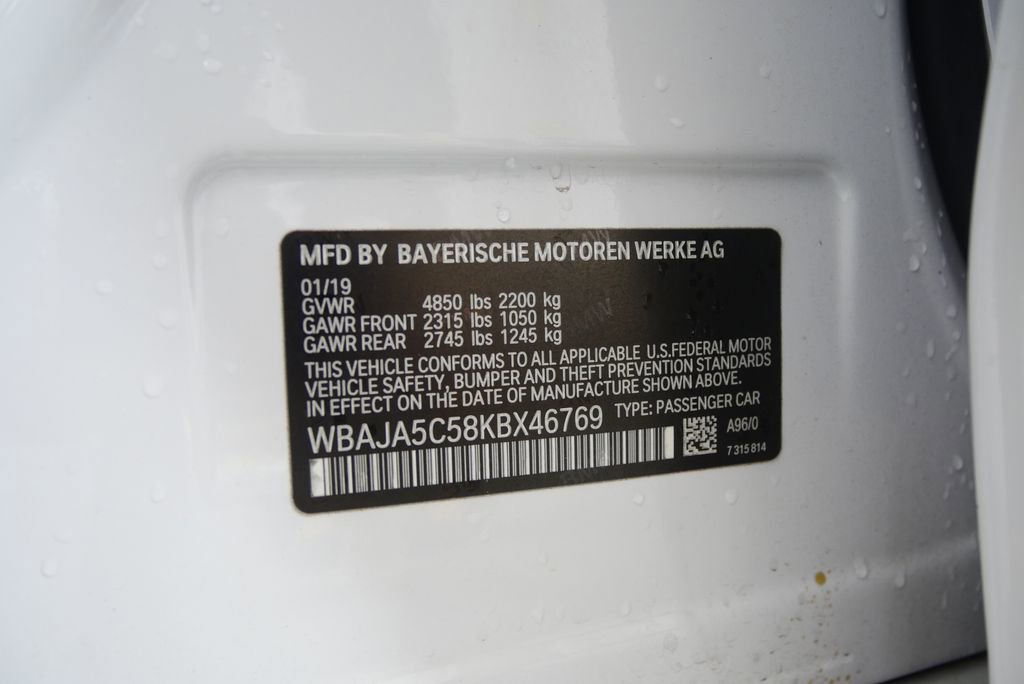 Used 2019 BMW 530i w/ Convenience Package RWD image 18
