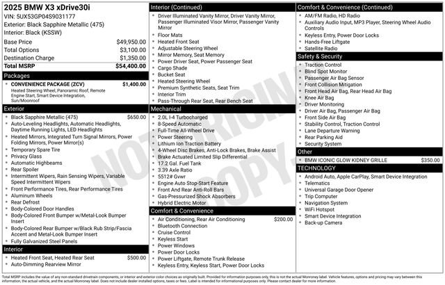 Used 2025 BMW X3 xDrive30i w/ Convenience Package image 2