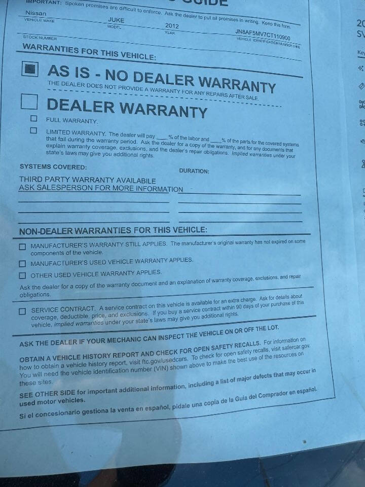 Used 2012 Nissan Juke SV image 13