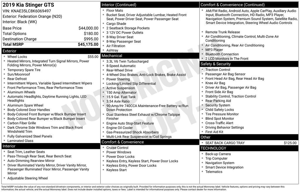 Used 2019 Kia Stinger GTS image 28