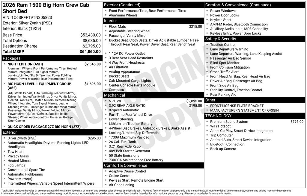 New 2026 RAM 1500 Big Horn w/ Night Edition AWD/4WD image 29