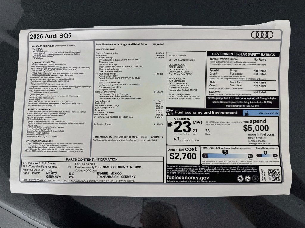 New 2026 Audi SQ5 Premium Plus AWD/4WD image 9