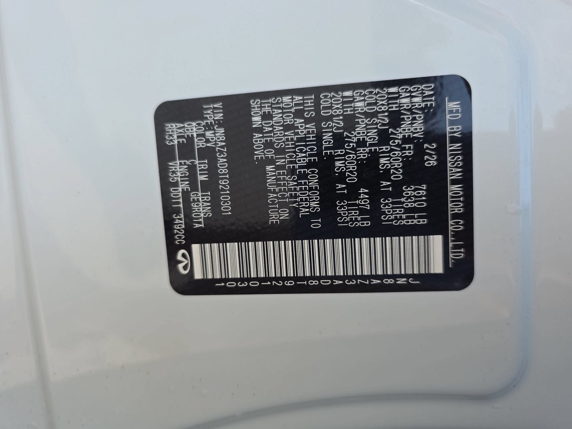 New 2026 INFINITI QX80 Pure RWD image 34