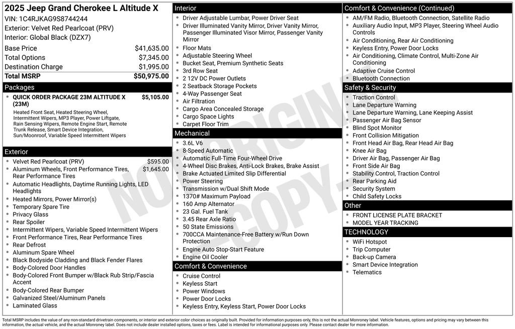 New 2025 Jeep Grand Cherokee L Altitude image 4