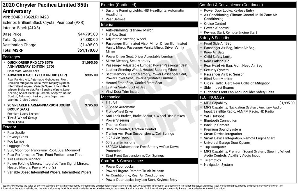 Used 2020 Chrysler Pacifica Limited FWD image 39