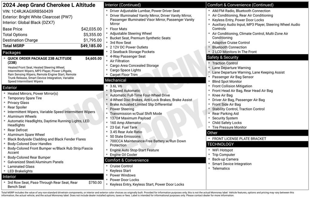 Certified 2024 Jeep Grand Cherokee L Laredo image 39