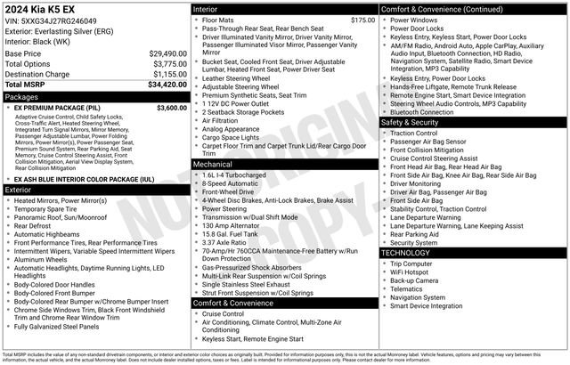 Used 2024 Kia K5 EX w/ EX Premium Package FWD image 20