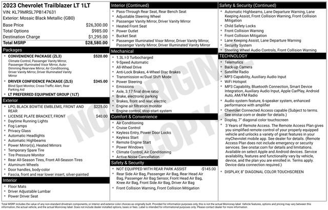 Used 2023 Chevrolet TrailBlazer LT w/ Convenience Package AWD/4WD image 13