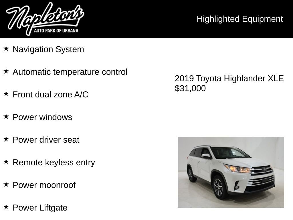 Used 2019 Toyota Highlander XLE w/ Protection Package #3 AWD/4WD image 15