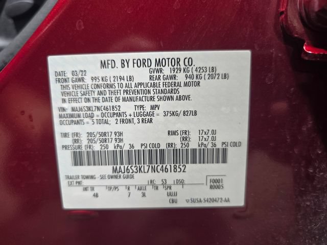 Used 2022 Ford EcoSport Titanium w/ Interior Protection Package AWD/4WD image 30