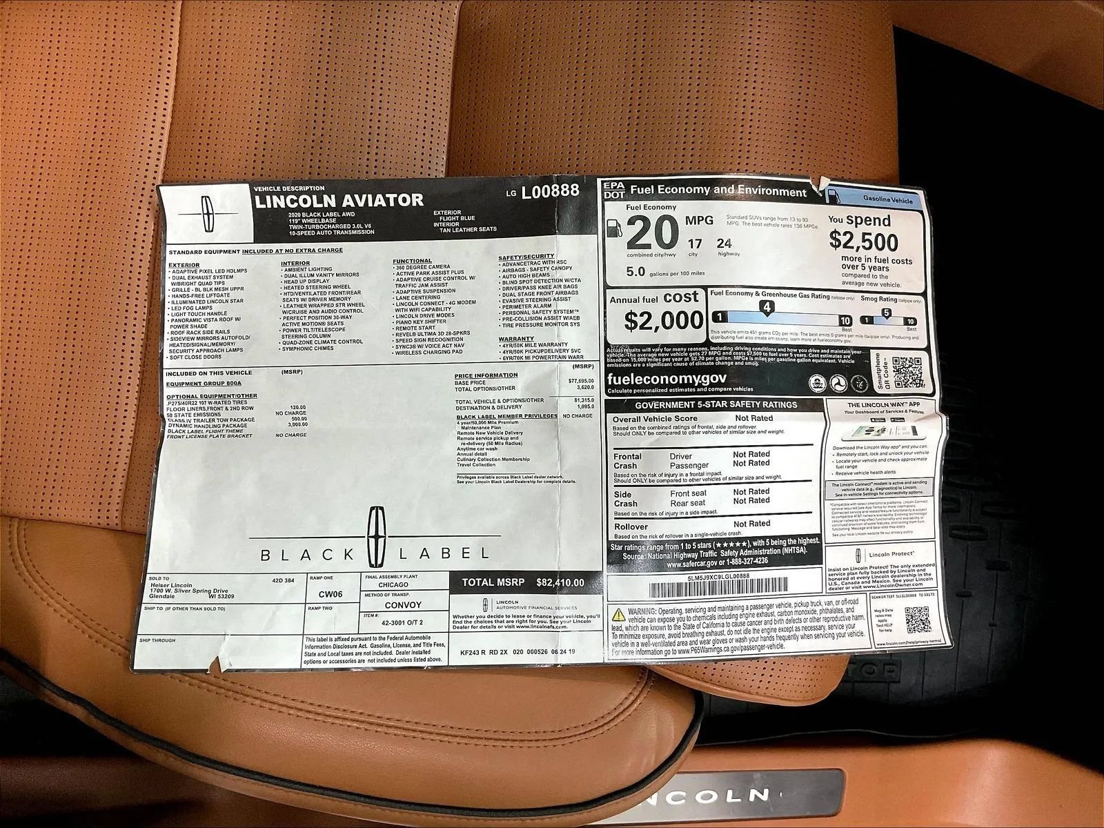 Used 2020 Lincoln Aviator Black Label w/ Dynamic Handling Package AWD/4WD image 3