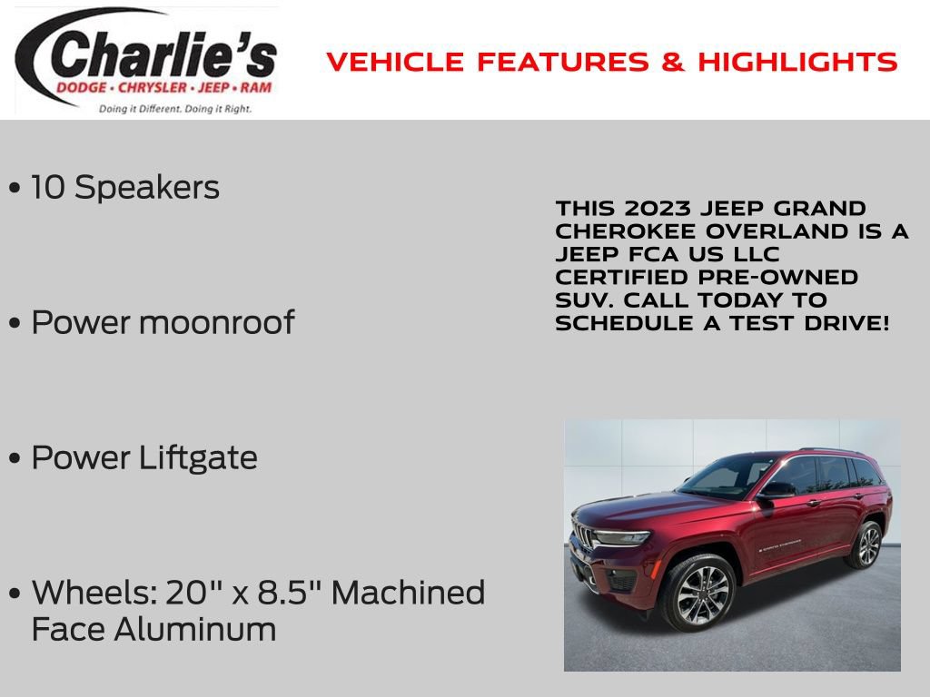 Certified 2023 Jeep Grand Cherokee Overland AWD/4WD image 13