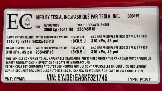 Used 2019 Tesla Model 3 Long Range RWD image 36