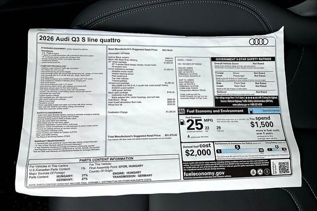 New 2026 Audi Q3 quattro 2.0T image 14