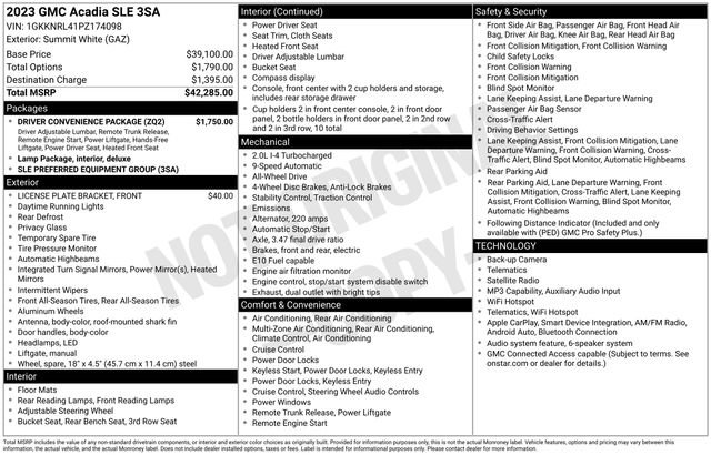 Used 2023 GMC Acadia SLE AWD/4WD image 5