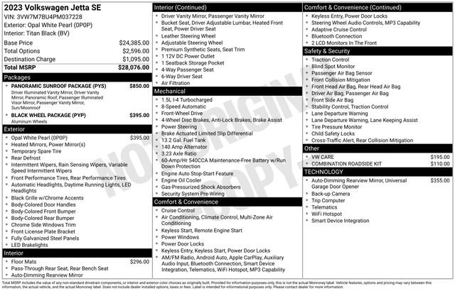 Certified 2023 Volkswagen Jetta SE w/ Panoramic Sunroof Package FWD image 44