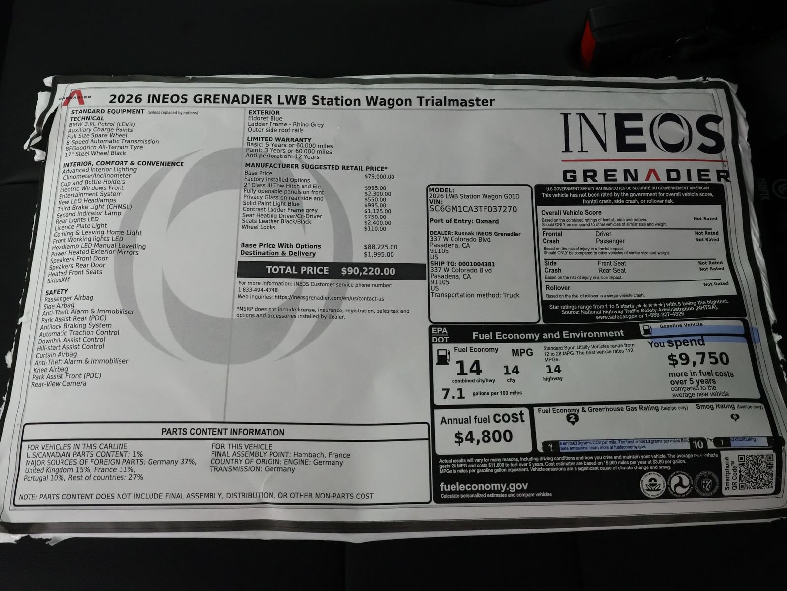 New 2026 INEOS Grenadier Station Wagon AWD/4WD image 23