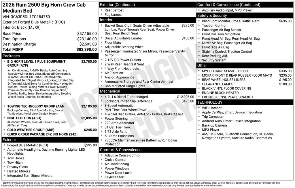 New 2026 RAM 2500 Big Horn AWD/4WD image 6