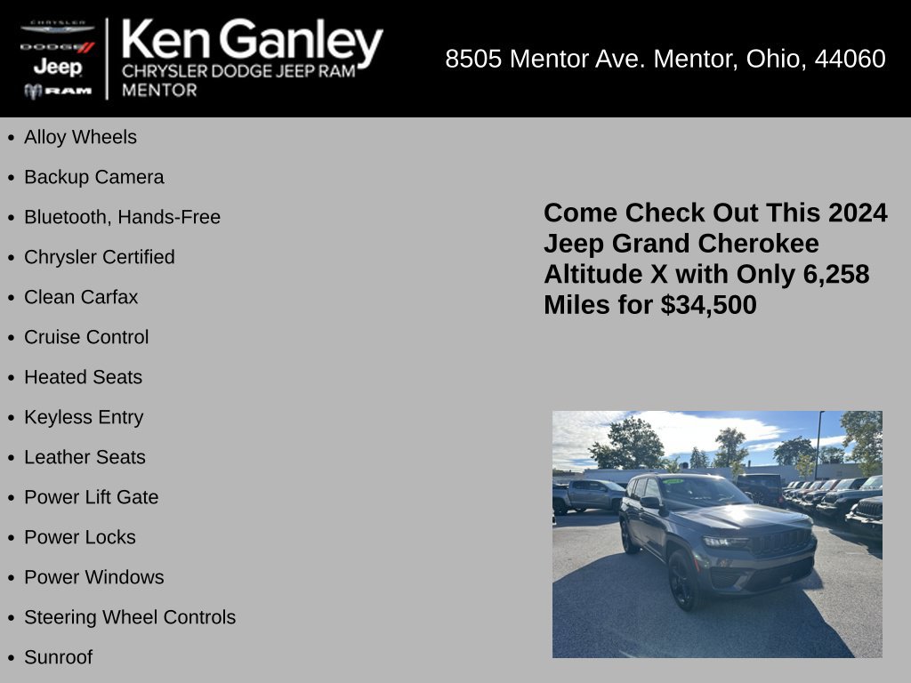 Used 2024 Jeep Grand Cherokee Altitude AWD/4WD image 5